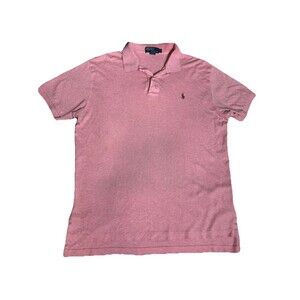 Polo Ralph Lauren Polo Shirt Mens L Silver Tag Cotton Red Heather